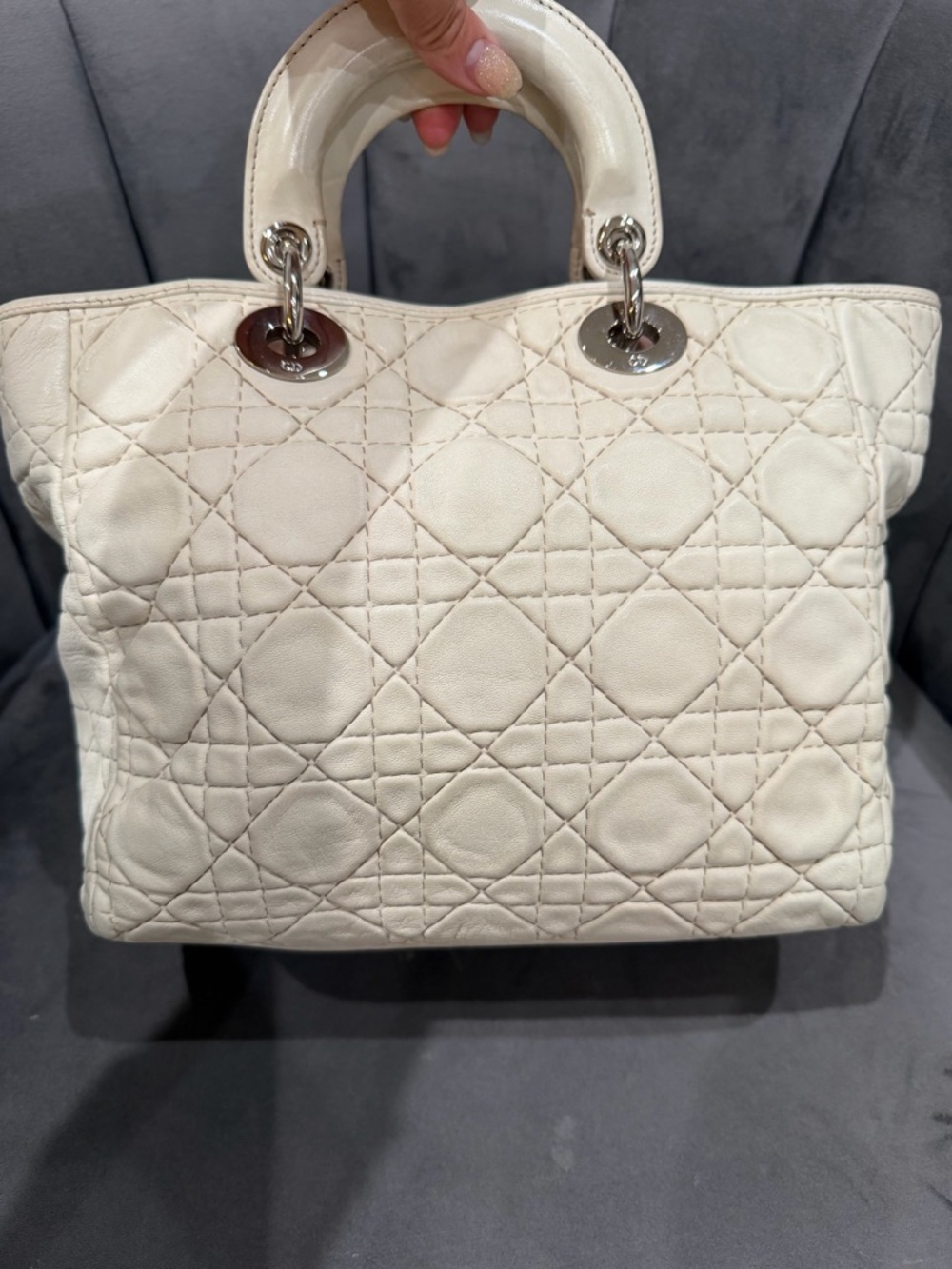 Lady Dior Beige Soft Tote Bag Christian Dior - Picture 6 of 14